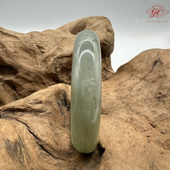 【肌容雪】天然緬甸A貨湖冰綠飄花翡翠平安鐲 編號157(鐲圍55mm#17.5號)