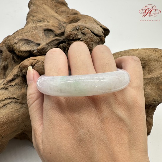 【肌容雪】天然緬甸A貨冰春彩撒金翡翠平安鐲 編號158(鐲圍56.8mm#18號)