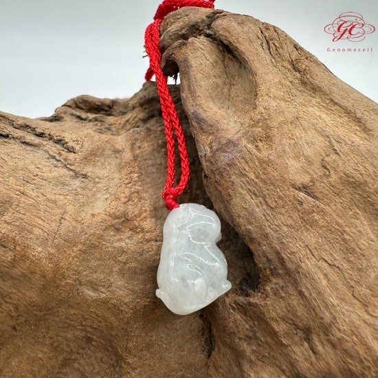 【肌容雪】天然緬甸A貨白月光老虎造型翡翠吊飾 編號159