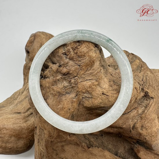 【肌容雪】天然緬甸A貨冰飄花翡翠美人條手鐲 編號160(鐲圍56.6mm#18.5號)