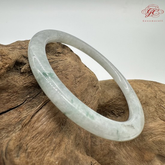 【肌容雪】天然緬甸A貨冰飄花翡翠美人條手鐲 編號160(鐲圍56.6mm#18.5號)