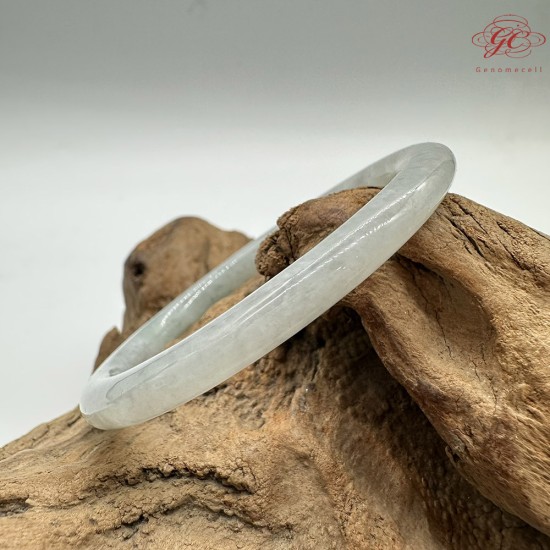 【肌容雪】天然緬甸A貨冰飄花翡翠美人條手鐲 編號160(鐲圍56.6mm#18.5號)