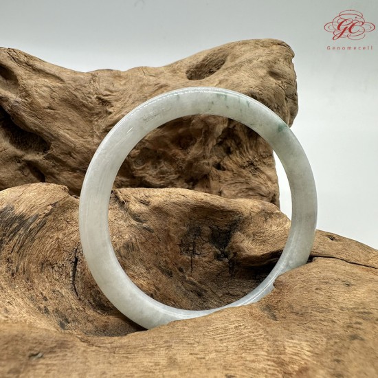 【肌容雪】天然緬甸A貨冰飄花翡翠美人條手鐲 編號160(鐲圍56.6mm#18.5號)