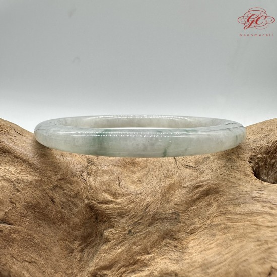 【肌容雪】天然緬甸A貨冰飄花翡翠美人條手鐲 編號160(鐲圍56.6mm#18.5號)