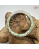【肌容雪】天然緬甸A貨綠飄花翡翠平安鐲 編號161(鐲圍55mm#17.5號)