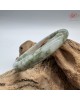 【肌容雪】天然緬甸A貨綠飄花翡翠平安鐲 編號161(鐲圍55mm#17.5號)