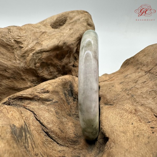 【肌容雪】天然緬甸A貨綠飄花翡翠平安鐲 編號161(鐲圍55mm#17.5號)