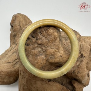 【肌容雪】天然緬甸A貨黃翡飄花翡翠圓條手鐲 編號162(鐲圍56.3mm#17.5號)