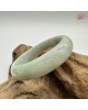 【肌容雪】天然緬甸A貨綠飄花翡翠平安鐲 編號163(鐲圍55.5mm#17.5號)