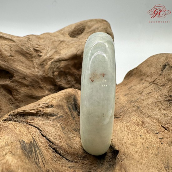 【肌容雪】天然緬甸A貨綠飄花翡翠平安鐲 編號163(鐲圍55.5mm#17.5號)