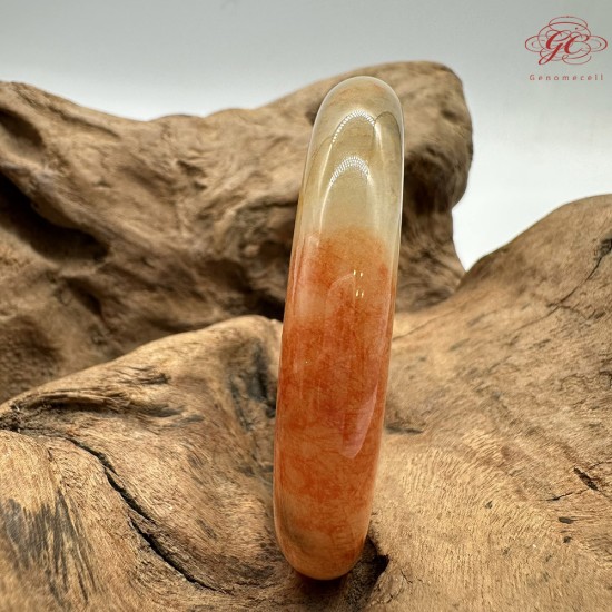 【肌容雪】天然緬甸A貨紅翡翠烏雞平安鐲 編號168(鐲圍59.3mm#18.5號)