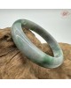 【肌容雪】天然緬甸A貨陽綠烏雞翡翠平安鐲 編號171(鐲圍56.4mm#17.5號)