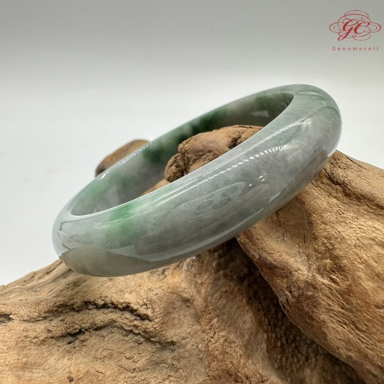 【肌容雪】天然緬甸A貨陽綠烏雞翡翠平安鐲 編號171(鐲圍56.4mm#17.5號)