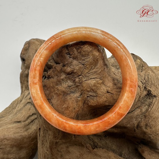 【肌容雪】天然緬甸A貨冰飄花紅翡翠平安鐲 編號173(鐲圍55.0mm#17.5號)