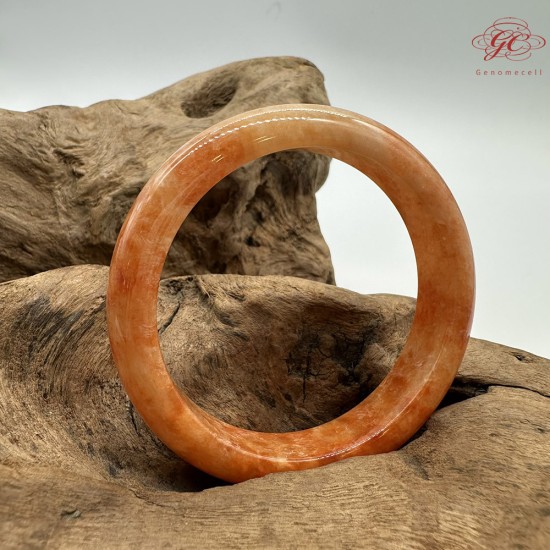 【肌容雪】天然緬甸A貨冰飄花紅翡翠平安鐲 編號173(鐲圍55.0mm#17.5號)