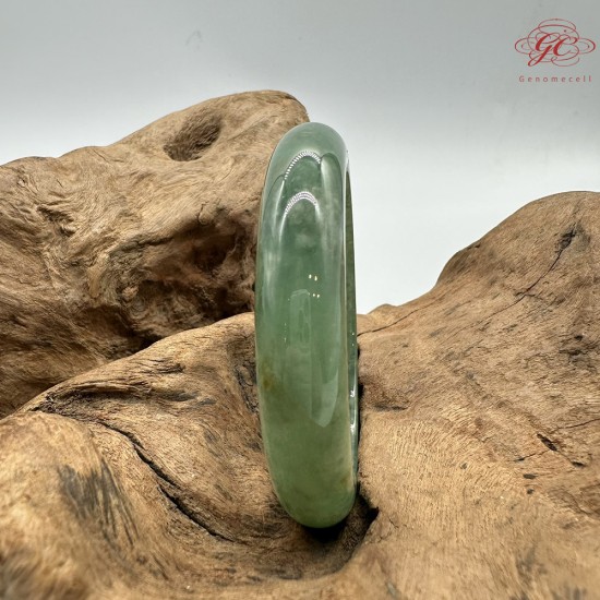 【肌容雪】天然緬甸A貨冰滿綠撒金翡翠平安鐲 編號174(鐲圍57.1mm#18號)