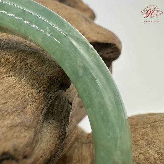 【肌容雪】天然緬甸A貨冰滿綠撒金翡翠平安鐲 編號174(鐲圍57.1mm#18號)