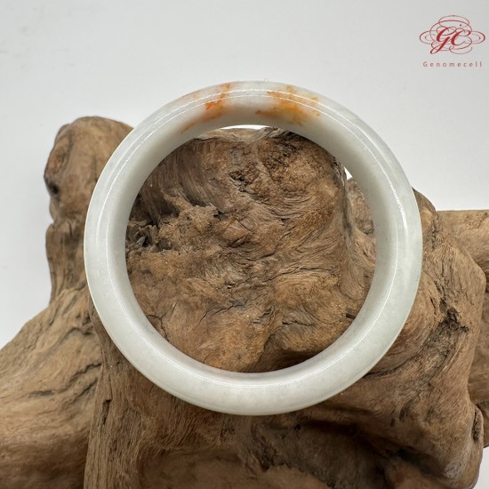 【肌容雪】天然緬甸A貨桂花糕翡翠平安鐲 編號176(鐲圍54.4mm#17號)