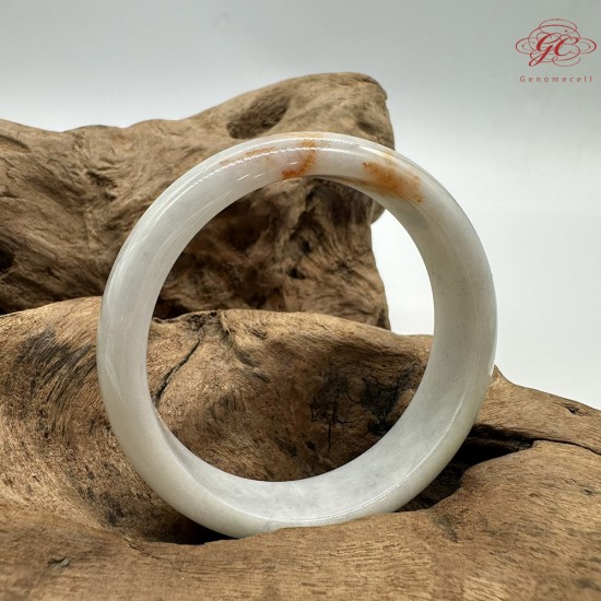 【肌容雪】天然緬甸A貨桂花糕翡翠平安鐲 編號176(鐲圍54.4mm#17號)