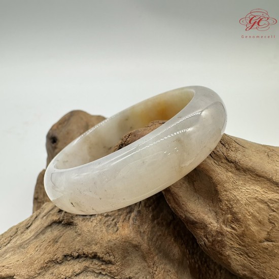 【肌容雪】天然緬甸A貨雞油黃翡翠平安鐲 編號178(鐲圍53.4mm#16.5號)