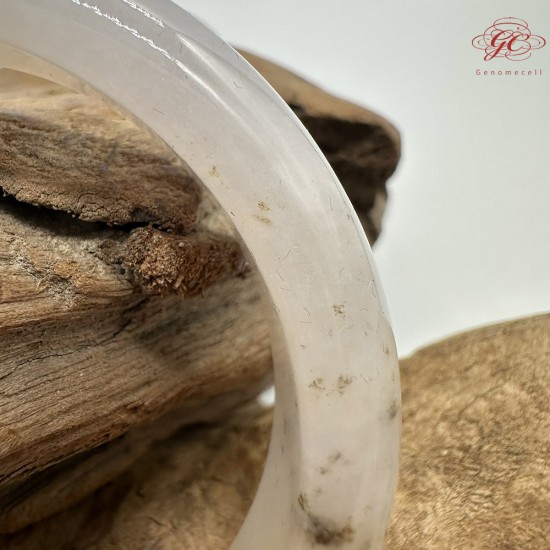 【肌容雪】天然緬甸A貨白底灑金翡翠平安鐲 編號179(鐲寬53.5mm#17號)