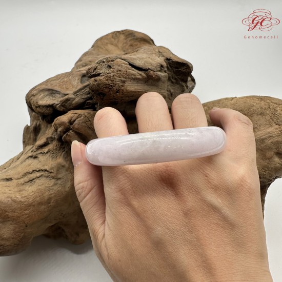 【肌容雪】天然緬甸A貨粉底灑烏雞翡翠平安鐲 編號180(鐲圍57.4mm#18號)