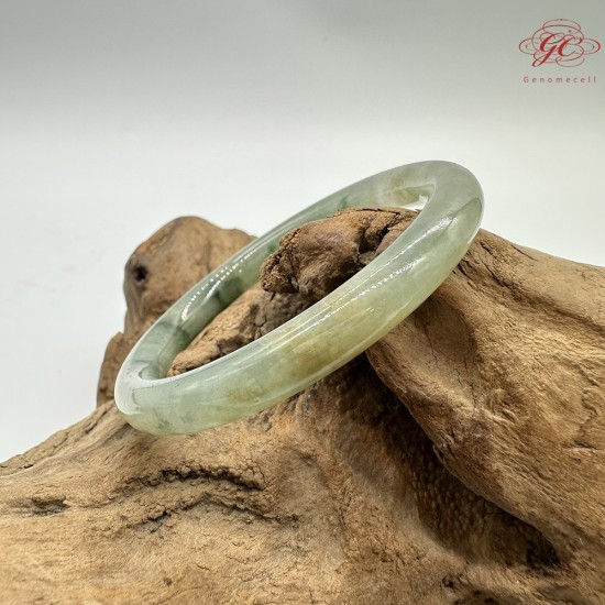 【肌容雪】天然緬甸A貨冰種飄花多色翡翠美人條手鐲 編號181(鐲圍55.4mm#17號)