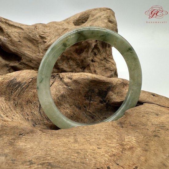 【肌容雪】天然緬甸A貨冰種飄花多色翡翠美人條手鐲 編號181(鐲圍55.4mm#17號)