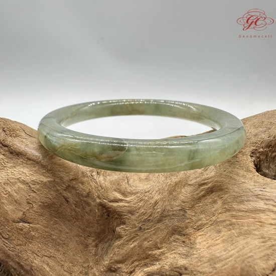 【肌容雪】天然緬甸A貨冰種飄花多色翡翠美人條手鐲 編號181(鐲圍55.4mm#17號)