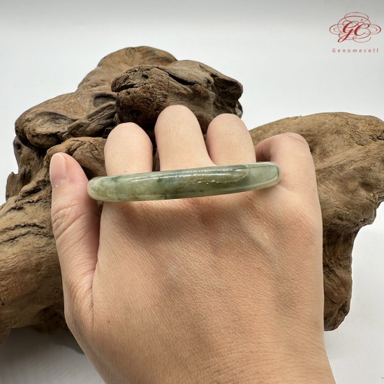 【肌容雪】天然緬甸A貨冰種飄花多色翡翠美人條手鐲 編號181(鐲圍55.4mm#17號)