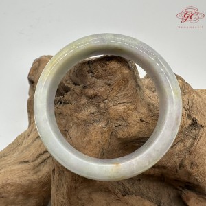 【肌容雪】天然緬甸A貨粉春撒金翡翠平安鐲 編號182(鐲圍56.8mm#18號)