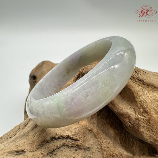 【肌容雪】天然緬甸A貨粉春撒金翡翠平安鐲 編號182(鐲圍56.8mm#18號)