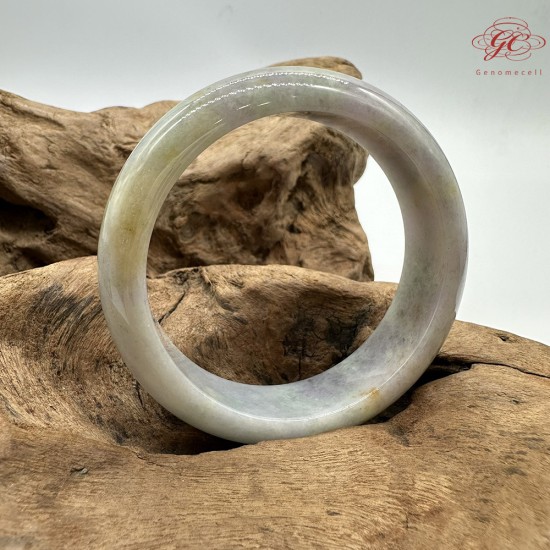 【肌容雪】天然緬甸A貨粉春撒金翡翠平安鐲 編號182(鐲圍56.8mm#18號)