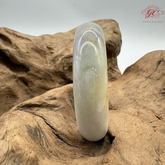 【肌容雪】天然緬甸A貨粉春撒金翡翠平安鐲 編號182(鐲圍56.8mm#18號)