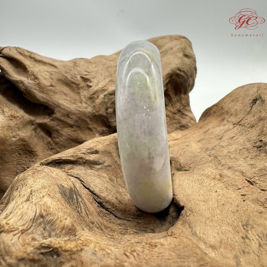 【肌容雪】天然緬甸A貨粉春撒金翡翠平安鐲 編號182(鐲圍56.8mm#18號)