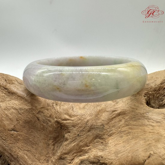 【肌容雪】天然緬甸A貨粉春撒金翡翠平安鐲 編號182(鐲圍56.8mm#18號)