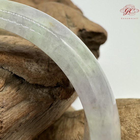 【肌容雪】天然緬甸A貨粉春撒金翡翠平安鐲 編號182(鐲圍56.8mm#18號)