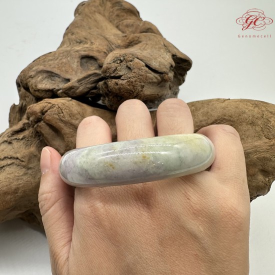 【肌容雪】天然緬甸A貨粉春撒金翡翠平安鐲 編號182(鐲圍56.8mm#18號)