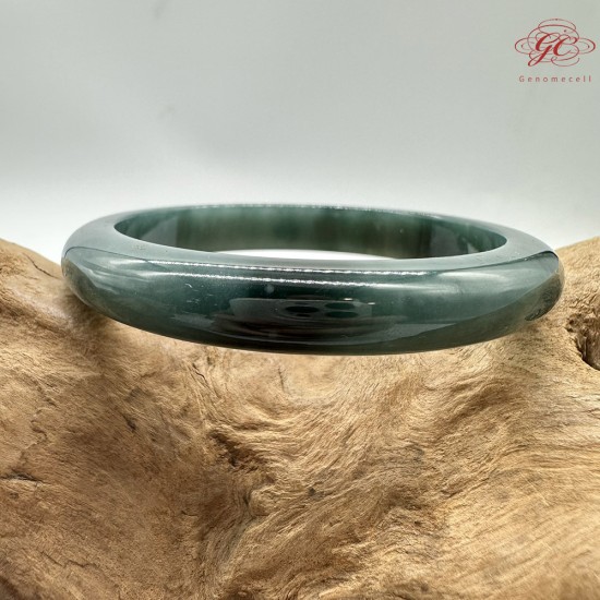 【肌容雪】天然緬甸A貨湖水綠翡翠平安鐲 編號183(鐲圍56.6mm#18號)