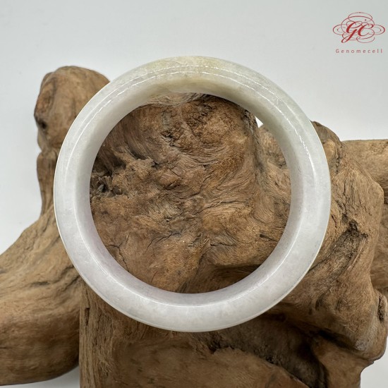 【肌容雪】天然緬甸A貨粉底撒金翡翠平安鐲 編號184(鐲圍56.8mm#18號)