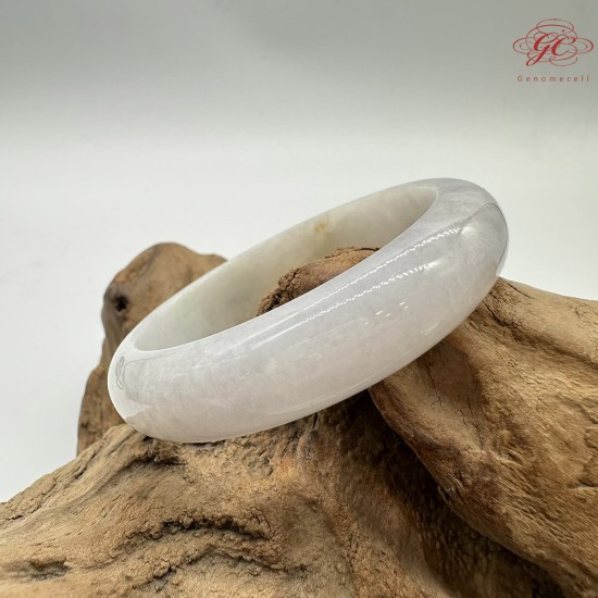 【肌容雪】天然緬甸A貨粉底撒金翡翠平安鐲 編號184(鐲圍56.8mm#18號)