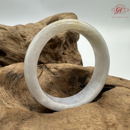 【肌容雪】天然緬甸A貨粉底撒金翡翠平安鐲 編號184(鐲圍56.8mm#18號)