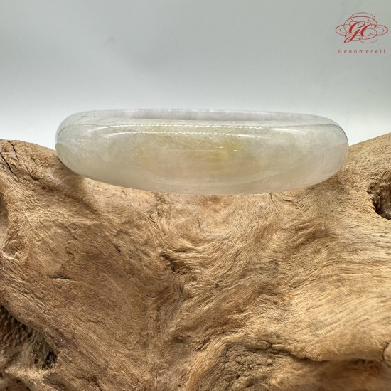 【肌容雪】天然緬甸A貨粉底撒金翡翠平安鐲 編號184(鐲圍56.8mm#18號)