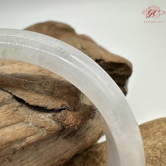 【肌容雪】天然緬甸A貨粉底撒金翡翠平安鐲 編號184(鐲圍56.8mm#18號)