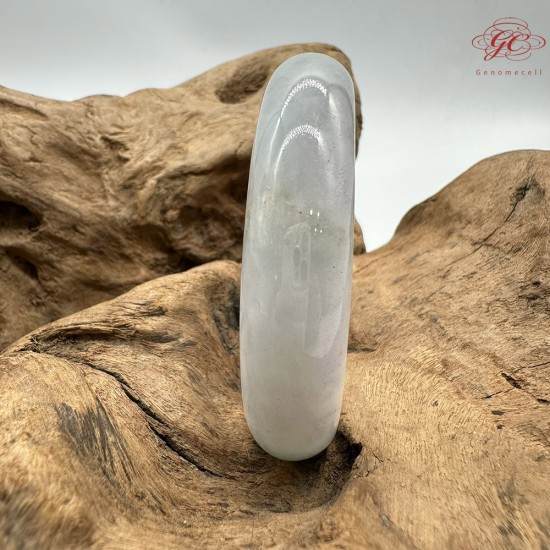 【肌容雪】天然緬甸A貨粉春翡翠平安鐲 編號186(鐲圍58.9mm#18.5號)