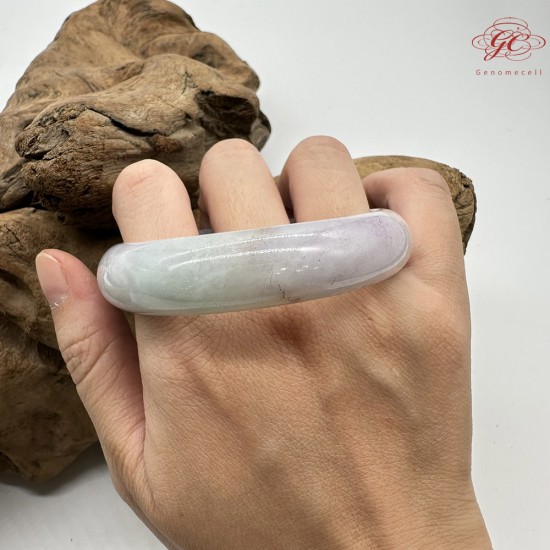 【肌容雪】天然緬甸A貨粉春翡翠平安鐲 編號186(鐲圍58.9mm#18.5號)