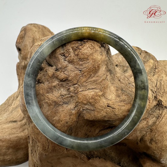 【肌容雪】天然緬甸A貨冰撒金烏雞翡翠叮噹手鐲 編號188(鐲圍56.0mm#17.5號)