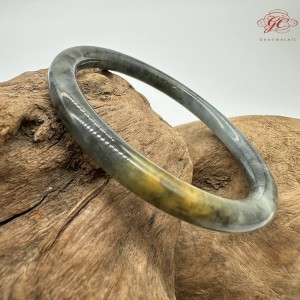 【肌容雪】天然緬甸A貨冰撒金烏雞翡翠叮噹手鐲 編號188(鐲圍56.0mm#17.5號)