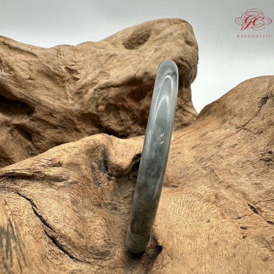 【肌容雪】天然緬甸A貨冰撒金烏雞翡翠叮噹手鐲 編號188(鐲圍56.0mm#17.5號)