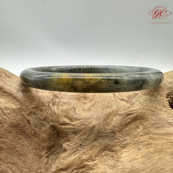 【肌容雪】天然緬甸A貨冰撒金烏雞翡翠叮噹手鐲 編號188(鐲圍56.0mm#17.5號)